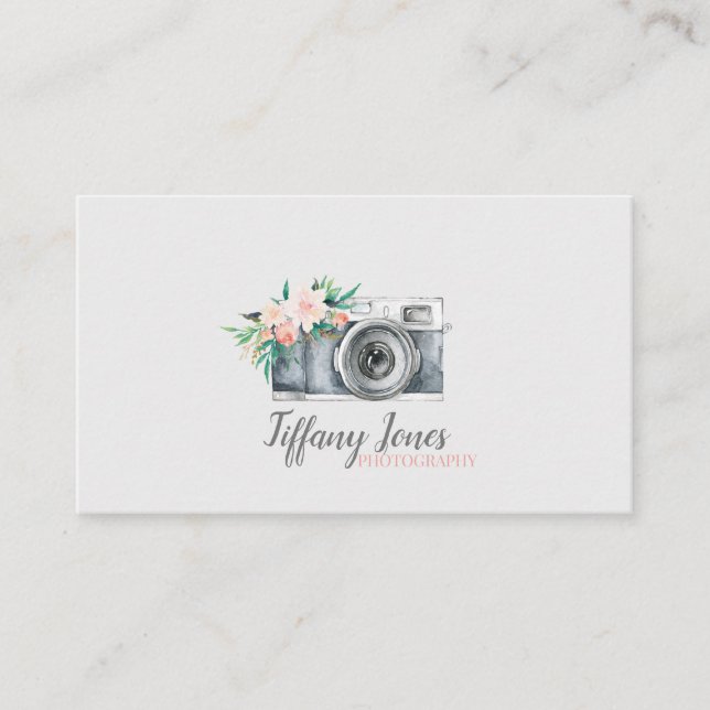 appareil photo carte de visite floral (Devant)