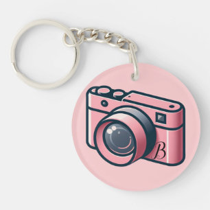 Appareil photo personnalisé rose et gris féminin