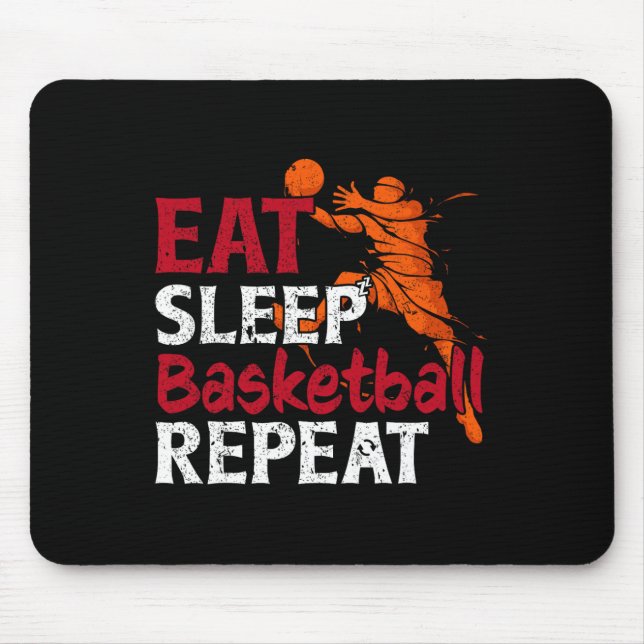 Apparel Funny Sketll Eat Sleep Sketll Repeat  Mouse Pad (Front)