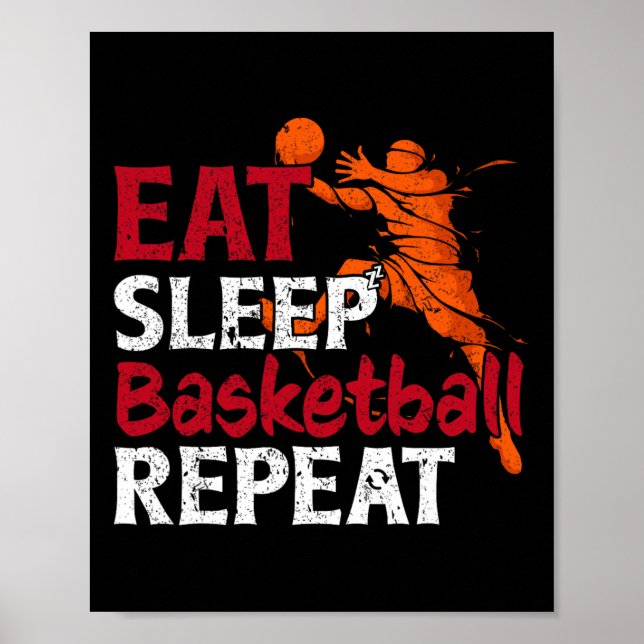 Apparel Funny Sketll Eat Sleep Sketll Repeat  Poster (Front)