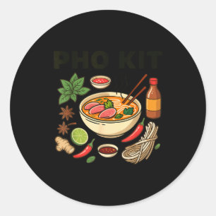 Apparel Pho Kit - Asian Vietnamese Noodle Soup Rec Classic Round Sticker