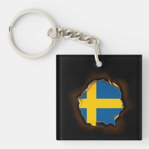 Apparel Sweden Flag Inside Me,Swedish burn marks Keychain