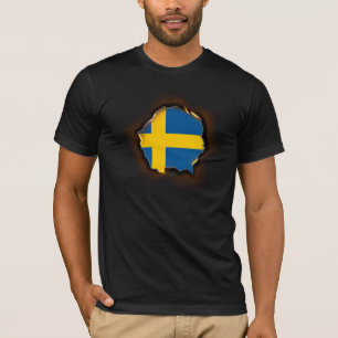 Apparel Sweden Flag Inside Me,Swedish burn marks T-Shirt