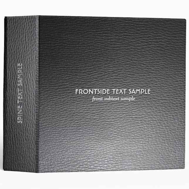 Apparence en cuir noir Customisé Avery Classeur (Devant/Côté)