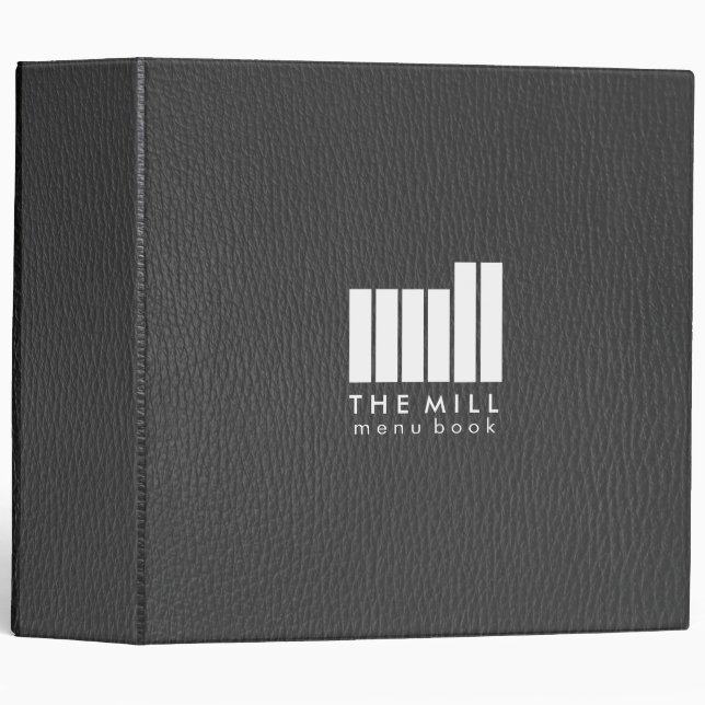 Apparence en cuir noir Customisé Avery Classeur 7 (Devant/Côté)