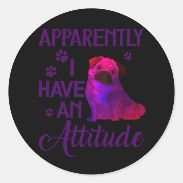 Apparently I have an attitude Classic Round Sticker (Front)