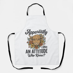 Apparently I Have an Attitude Highland Cow Shirt_1 Apron