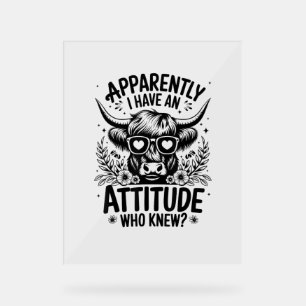 Apparently I Have An Attitude Who Knew Sarcasm Hig Acrylic Sign