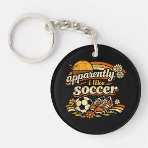 Apparently I Like Soccer Keychain