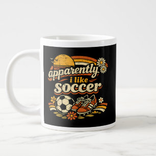 Apparently I Like Soccer Large Coffee Mug