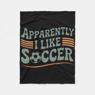 Apparently I Like Soccer Retro Game Day Mom Dad Fleece Blanket