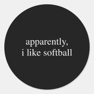Apparently I Like Softll Lover Funny Sport Classic Round Sticker