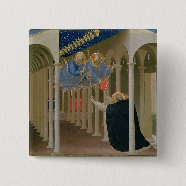 Apparition of SS. Peter and Paul to St. 2 Inch Square Button (Front)