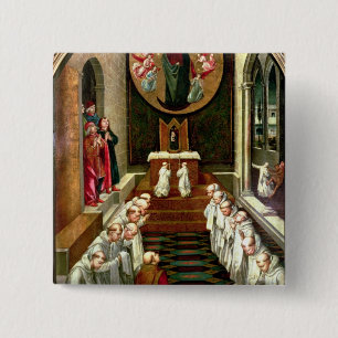 Apparition of the Virgin to a Community 2 Inch Square Button