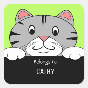 Appartient Au Sticker Étiquette De Livre Kitten