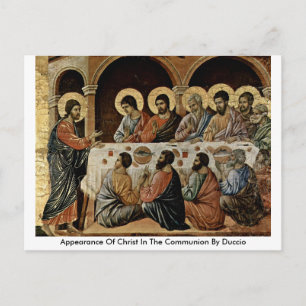 Appearance Of Christ In The Communion By Duccio Postcard