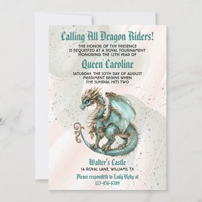 Appel à tous les pilotes Dragon Invitation d'anniv (Devant)