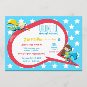Appel à tous les super-héros Invitation à la fête 