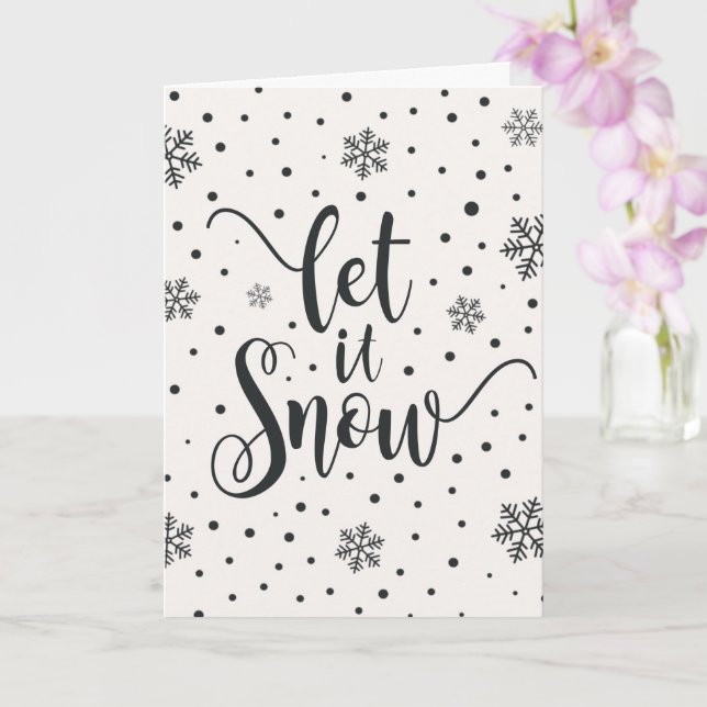 Appel de Noël Let It Snow en calligraphie | Carte  (Orchidée)