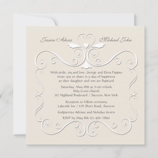 Appel d'offres Coeur religieux Invitation Customis (Devant)
