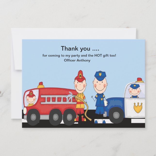 Appelant tous les héros carte de remerciements (Devant)