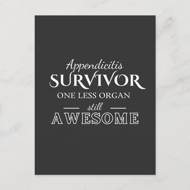 Appendicitis Survivor Postcard (Front)