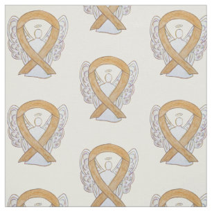 Appendix Cancer Amber Awareness Ribbon Angel Fabric