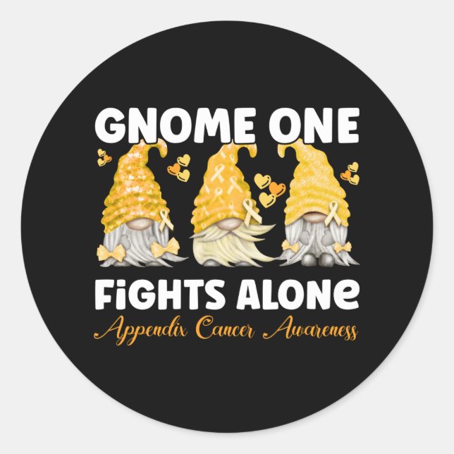 Appendix Cancer Appendicitis Cancer Amber Ribbon Classic Round Sticker (Front)