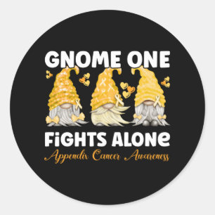Appendix Cancer Appendicitis Cancer Amber Ribbon Classic Round Sticker