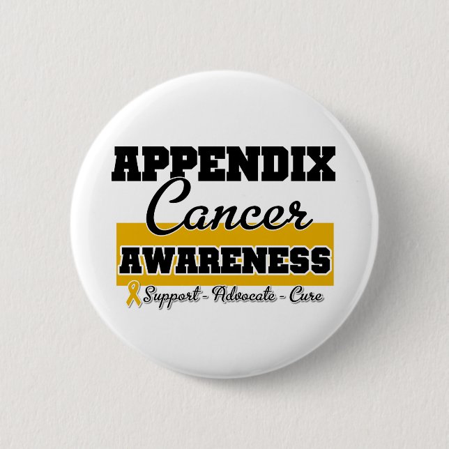 Appendix Cancer Awareness 2 Inch Round Button (Front)