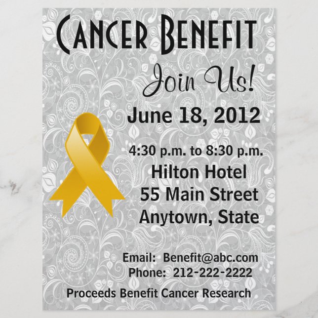 Appendix Cancer Awareness Benefit  Floral Flyer (Front)