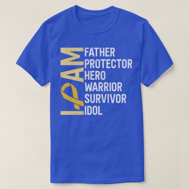 Appendix Cancer Awareness I Am Father Hero Warrior T-Shirt (Design Front)