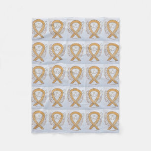 Appendix Cancer Awareness Ribbon Fleece Blanket