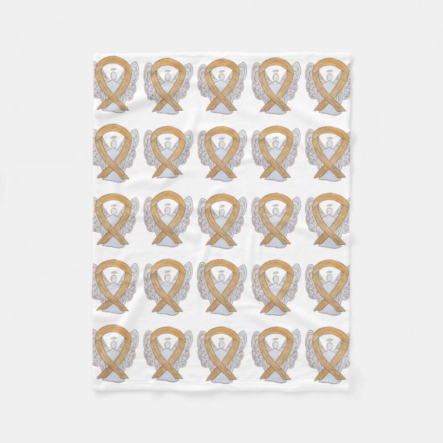 Appendix Cancer Awareness Ribbon Fleece Blankets (Front)