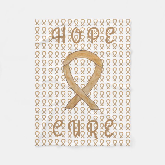 Appendix Cancer Awareness Ribbon Fleece Blankets (Front)