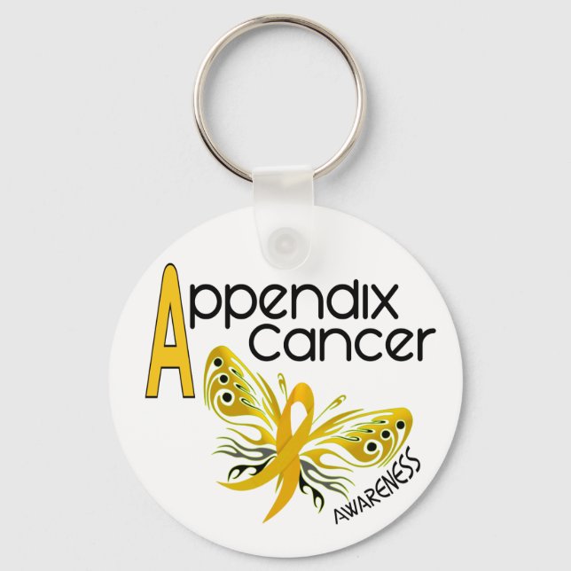 Appendix Cancer BUTTERFLY 3.1 Keychain (Front)