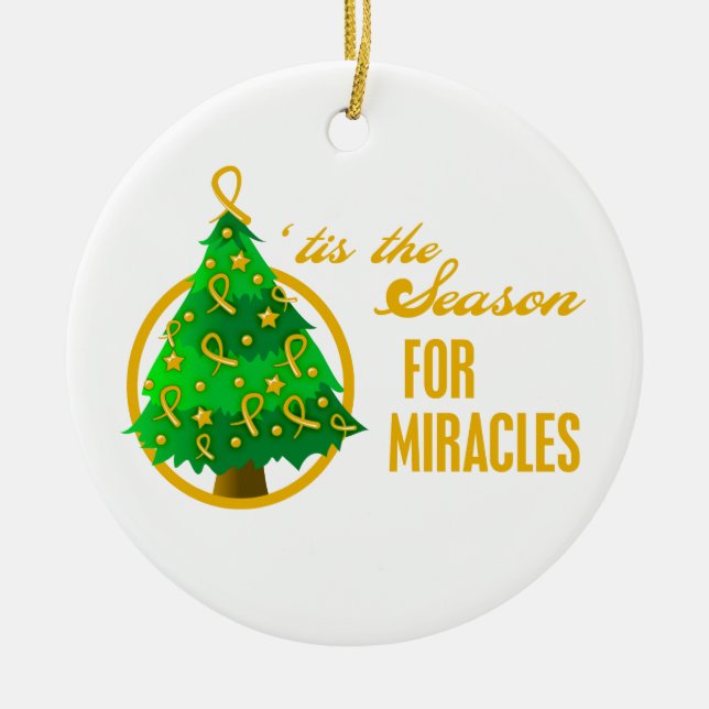 Appendix Cancer Christmas Miracles Ceramic Ornament (Front)