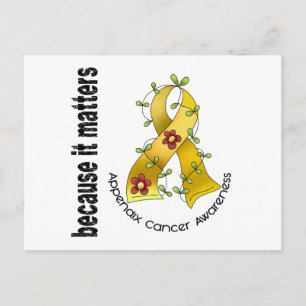 Appendix Cancer Flower Ribbon 3 Postcard