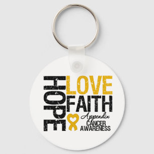 Appendix Cancer HOPE LOVE FAITH Keychain