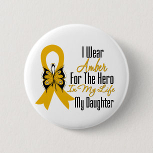 Appendix Cancer Ribbon Hero My Daughter 2 Inch Round Button