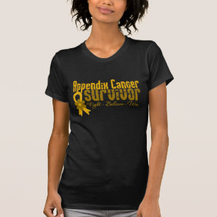 Appendix Cancer Survivor Flower Ribbon T-Shirt