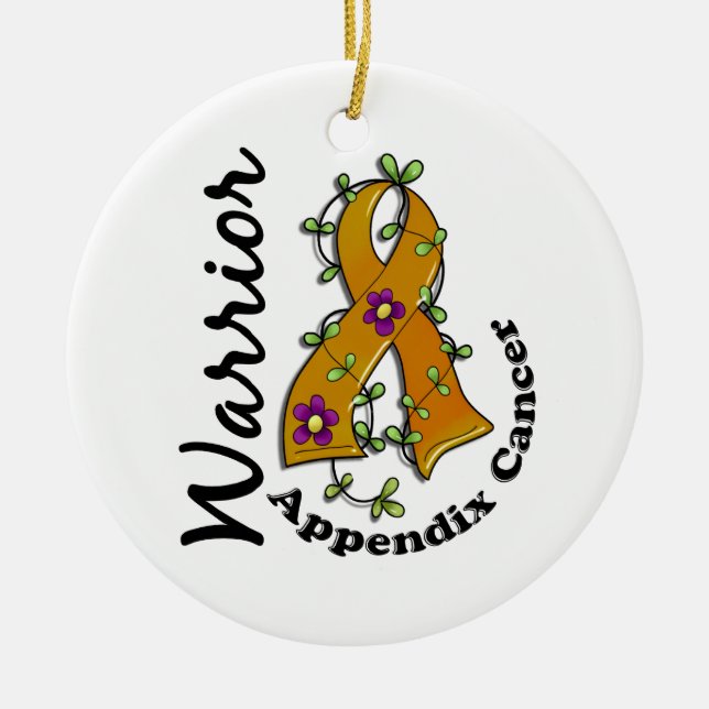 Appendix Cancer Warrior 15 Ceramic Ornament (Front)