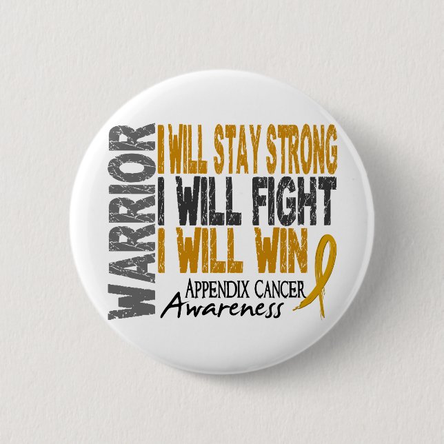 Appendix Cancer Warrior 2 Inch Round Button (Front)