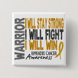 Appendix Cancer Warrior 2 Inch Square Button