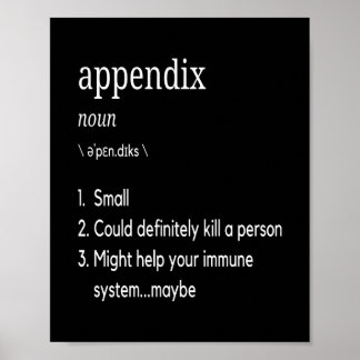 Appendix Definition Appendicitis Appendectomy Poster