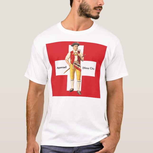 Appenzell Ethno Chic Cowherd Traditional Costume T-Shirt (Front)