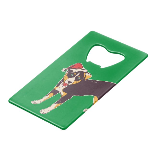Appenzeller Dog Christmas Credit Card Bottle Opener (Back Angled)