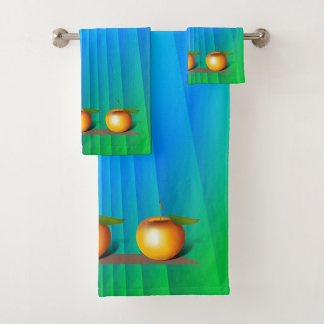 Apple 3-d bath towel set (Insitu)