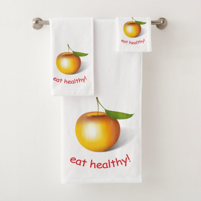 Apple 3-d bath towel set (Insitu)