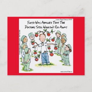 Apple A Day Funny Rick London Comic Get Well Postcard